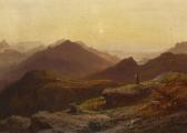 KUMMER Karl Robert 1810-1899,Abendstimmung im Gebirge,Van Ham DE 2013-11-15