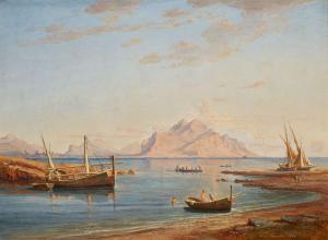KUMMER Karl Robert 1810-1899,Sizilianische Küstenlandschaft mit Blick auf den M,Lempertz 2023-11-18