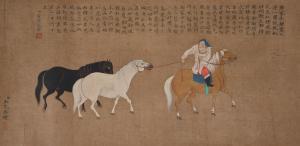 KUN Jin 1662-1722,Horses and rider,Dreweatts GB 2023-11-08