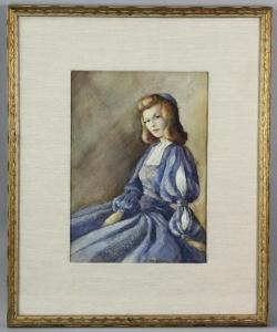 KUNCEVICH Michael 1900-1900,young woman in blue dress,Kaminski & Co. US 2020-01-25
