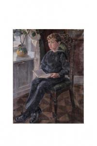 KUNERT Ove 1893-1975,Jeune garçon assis, lisant près de la fenêtre,Millon & Associés FR 2019-02-27