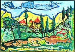 KUNERTH Diether 1940,Landschaft in der Toscana II,2012,Allgauer DE 2018-01-11