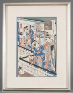KUNICHIKA Toyohara 1835-1912,Geisha Girls in a Tea House,Quinn's US 2015-09-26