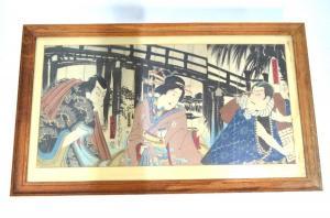 KUNICHIKA Toyohara 1835-1912,three figures beneath a bridge,Andrew Smith and Son GB 2019-02-05