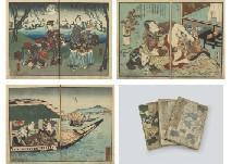 KUNIMARO Utagawa,Enshoku bidan Tsuyu no hinuma (a set of three volu,Mainichi Auction 2019-06-08