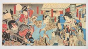 KUNIMASA IV Utagawa,Kabuki Scene of Figures in Interior of the Date Ma,1890,Rachel Davis 2020-12-12
