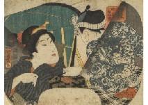 KUNIMORI Utagawa,Edo meibutsu no uchi: Yotsudekago [Four-handled pa,Mainichi Auction 2021-02-11