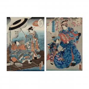 KUNISADA 1823-1880,featuring a geisha from Kakusenro,19th century,Rosebery's GB 2023-05-16