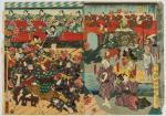 KUNISADA UTAGAWA 1786-1865,DWIE SCENY Z TEATRU KABUKI,Ostoya PL 2014-07-26
