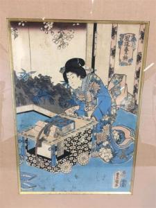 KUNISADA UTAGAWA 1786-1865,Femme agenouillée,Julien Debacker FR 2017-10-14