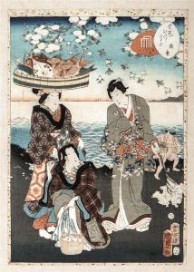 KUNISADA UTAGAWA 1786-1865,Scène du Genji,Morand FR 2016-11-23