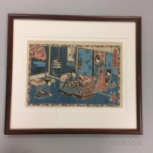 KUNISADA UTAGAWA 1786-1865,Ukifune,1837,Skinner US 2017-11-17