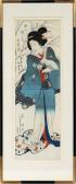 KUNISADO KOCHORO 1786-1865,GEISHA GIRL,Du Mouchelles US 2013-03-15