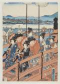 KUNISATO TOYOHARA,Women's procession crossing Nihonbashi bridge,1853,Lempertz DE 2013-06-07