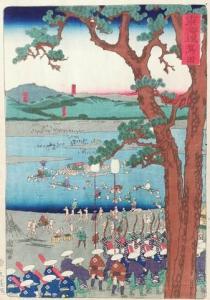 Kuniteru Ichiyosai,Shimada z cyklu: Słynne miejsca na drodze Tokaido,1863,Rempex 2020-12-15