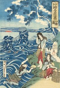 KUNIYOSHI Ishiyusai,Abalone of Ise, from the series Sankai meisan zuku,Christie's GB 2007-11-05
