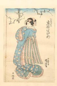 KUNIYOSHI,l\’acteur iwai hanshiro jouant yaoya oshichi sous ,1833,Versailles Enchères 2022-06-25