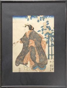 KUNIYOSHI 1789-1861,une geisha,1830,Cannes encheres, Appay-Debussy FR 2018-06-06