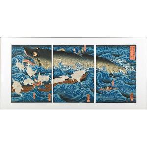 KUNIYOSHI Utagawa 1798-1861,Tametomo rescued by Tengus from Sanuki-no-,Rago Arts and Auction Center 2014-09-13