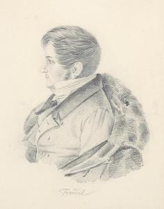 KUNTZ Rudolf 1797-1848,Brustbild des Malers Carl Ludwig Frommel im Profil,Winterberg Arno 2021-04-24