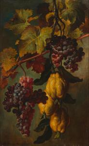 KUNZ Ludwig Adam 1857-1929,Still life of grapes and quince,1915,John Moran Auctioneers US 2023-04-03