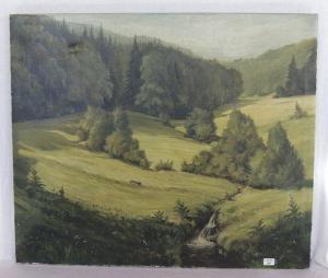KUNZE Alfred 1866-1943,Waldlichtung mit Bachlauf,Merry Old England DE 2020-02-20