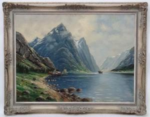 KUNZEL E 1900,House at the edge of a Fjord,Dickins GB 2017-02-03