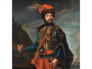 KUPETZKY Johann 1667-1740,DREIVIERTELBILDNIS EINES HUSSAREN IN LANDSCHAFT,Hampel DE 2023-03-30