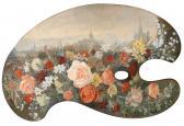 KUPFER johann michael 1859-1917,Artist’’’’s Palette with Flowers Against a Si,1895,Palais Dorotheum 2014-02-17