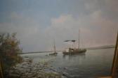 Kupper M.W,estuary scene with moored fishing boats, signed, h,Lawrences of Bletchingley 2016-04-26