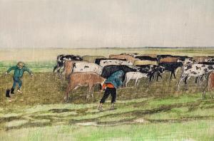 KURELEK William 1927-1977,Into Each Cow's Life Some Rain Must Fall,1970,Heffel CA 2024-03-28