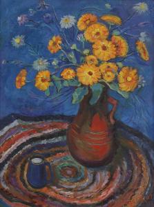 KURILOVITCH Rimma Ivanovna 1927-2003,Still life with marigolds,1960,Sworders GB 2023-12-03