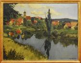 KURMAIER Anton 1890-1943,Dorf an einem Weiher,Scheublein Art & Auktionen DE 2022-05-13