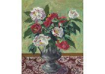 KURODA Jutaro 1887-1970,Camellias in tin vase,1967,Mainichi Auction JP 2021-06-18