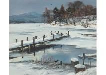 KUROSAWA Nobuo 1930,Lakeside in winter, Lake Akan,Mainichi Auction JP 2022-01-14