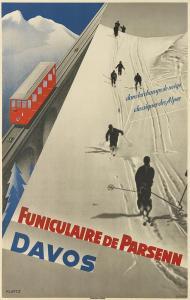 KURTZ Helmut 1903-1959,FUNICULAIRE DE PARSENN / DAVOS,Swann Galleries US 2014-02-25