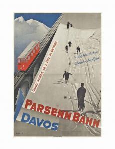 KURTZ Helmut 1903-1959,PARSENN BAHN, DAVOS,1930,Christie's GB 2015-01-22