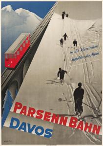 KURTZ Helmut 1903-1959,PARSENN BAHN DAVOS,1930,Swann Galleries US 2021-05-13