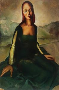 Kuster Giselle 1911-1972,Portrait of a Red Headed Woman in Green Dress,c. 1930,Jackson's 2010-05-18