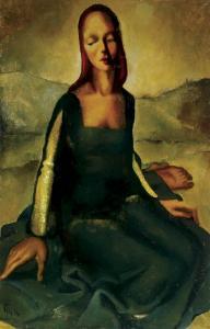 Kuster Giselle 1911-1972,Portrait of a Red Headed Woman in Green Dress,1930,Jackson's US 2008-12-02