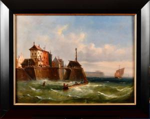 KUWASSEG Charles Euphrasie 1838-1904,Bord de mer orageux,Osenat FR 2023-11-26