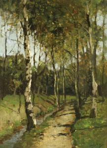 KUYPERS Cornelis Marinus 1896-1981,Birches on a sand road by a brook,Glerum NL 2007-06-10