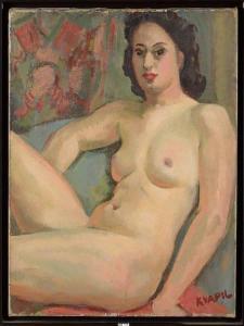 KVAPIL Charles 1884-1957,Femme nue dans un canapé,VanDerKindere BE 2014-12-16