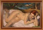 KVAPIL Charles 1884-1957,Nu étendu en forêt,Art Richelieu FR 2021-10-07