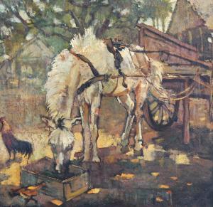 KWIE Siauw Tik 1913-1988,Horse And Cart,Sidharta ID 2023-03-18