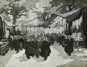 KYLE Georgina Moutray 1865-1950,A SUMMER'S MARKET,Ross's Auctioneers and values IE 2023-10-11