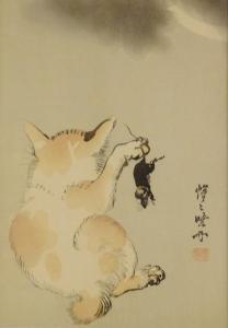 KYOSAI Kawanabe 1831-1889,Cat and Mouse,1920,Winter Associates US 2023-02-20