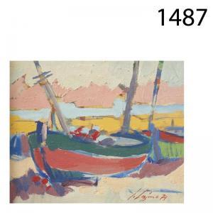 LÁZARO ISIDRO 1949,Barcas varadas en la playa,1974,Lamas Bolaño ES 2016-07-19