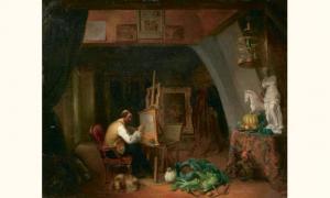 LÉON Maurits 1838-1865,l'atelier du peintre,Mercier & Cie FR 2005-06-12
