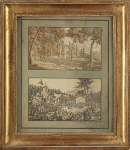 LÉVEILLÉ Charles Stanislas 1772-1833,Vue d'un monastère et,1818,AuctionArt - Rémy Le Fur & Associés 2019-10-08